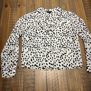 Black and White Print Women's Blouse